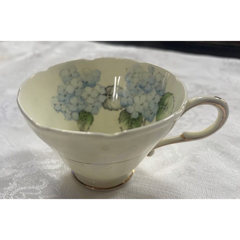 Paragon Hortense Teacup Blue Hydrangea Bone China England Queen Mary Era Vintage